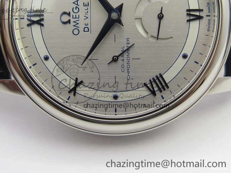 0215 Timeless De Ville Prestige Real PR SS ZF 1:1 Best Edition Gray Dial Blue Markers on Blue Leather Strap MIYOTA 7936